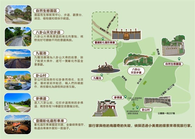 實境解謎遊戲即日起線上報名，體驗彰化八卦山六景點1/25開始。圖／彰化縣政府提供